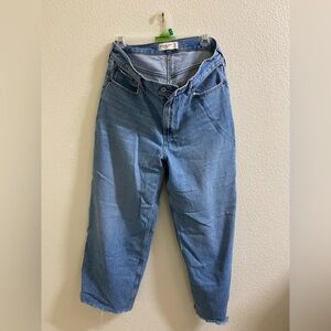 Abercrombie High Rise The Crop Wide Leg Blue‎ Denim Jeans Size 29